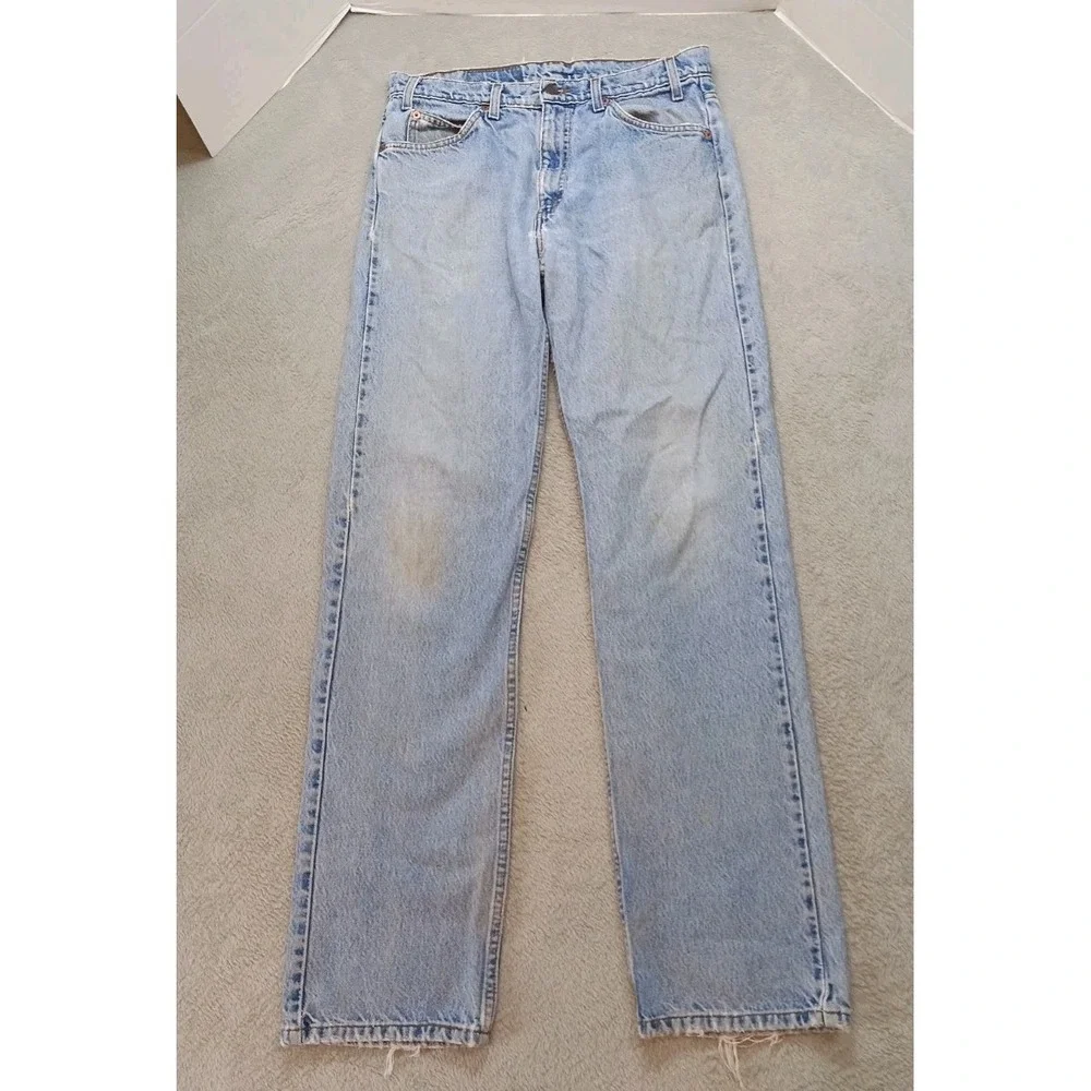 Vintage Levi's 505 Orange Tap Straight Leg Men's Denim Jeans Size 34×34